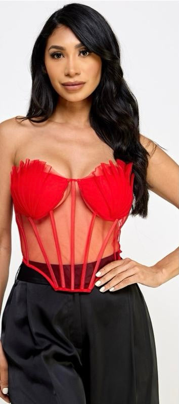 MESH BUSTIER TOP